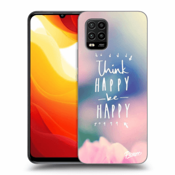 Picasee silikonowe czarne etui na Xiaomi Mi 10 Lite - Think happy be happy