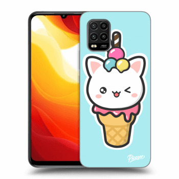 Picasee silikonowe czarne etui na Xiaomi Mi 10 Lite - Ice Cream Cat