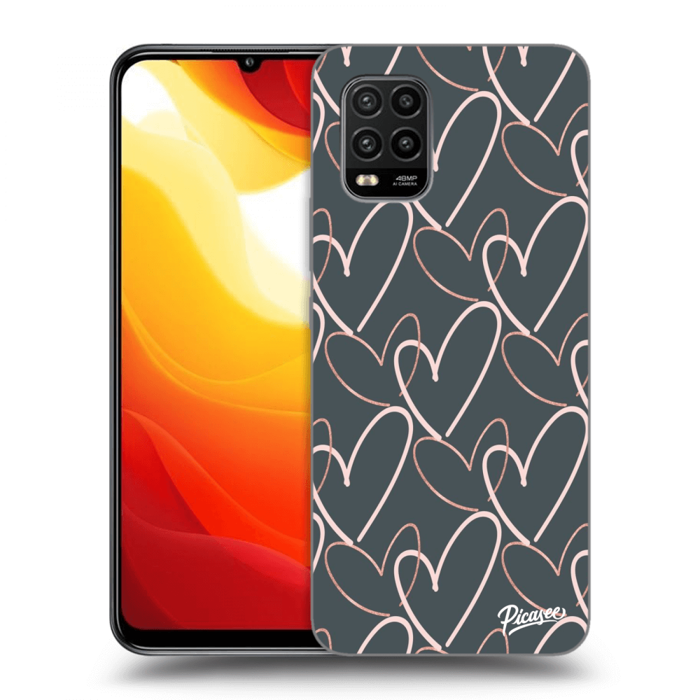 Picasee silikonowe czarne etui na Xiaomi Mi 10 Lite - Lots of love