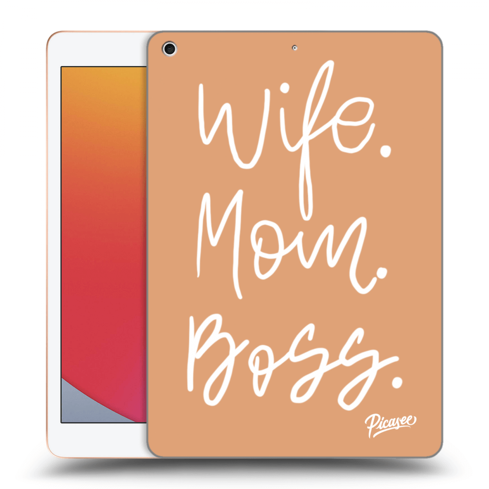 Picasee silikonowe przeźroczyste etui na Apple iPad 10.2" 2020 (8. gen) - Boss Mama
