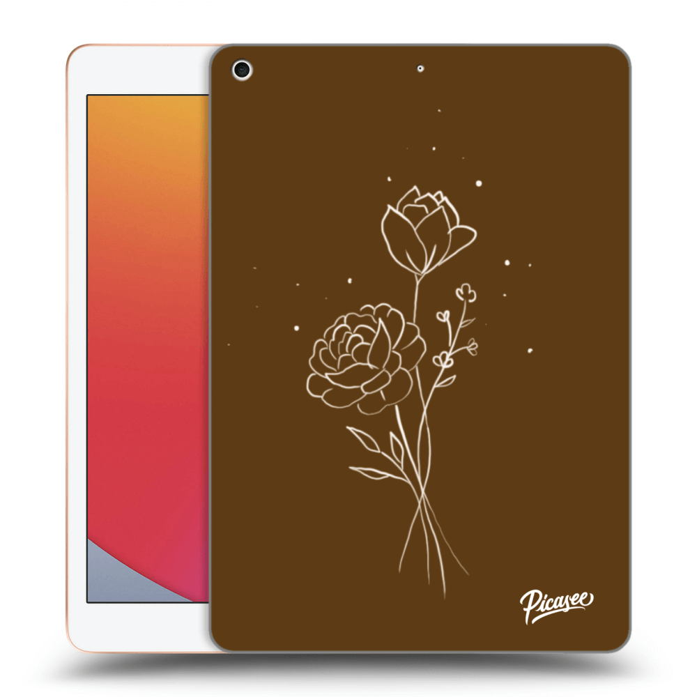Picasee silikonowe przeźroczyste etui na Apple iPad 10.2" 2020 (8. gen) - Brown flowers