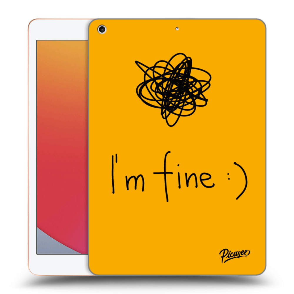 Picasee silikonowe czarne etui na Apple iPad 10.2" 2020 (8. gen) - I am fine