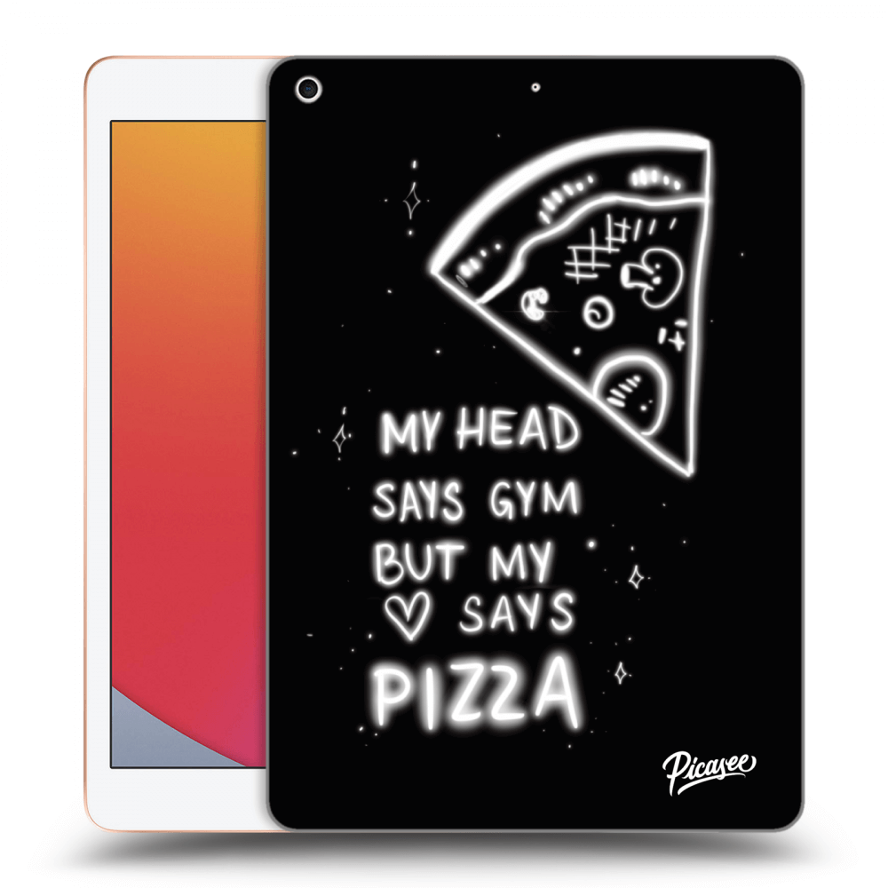 Picasee silikonowe czarne etui na Apple iPad 10.2" 2020 (8. gen) - Pizza