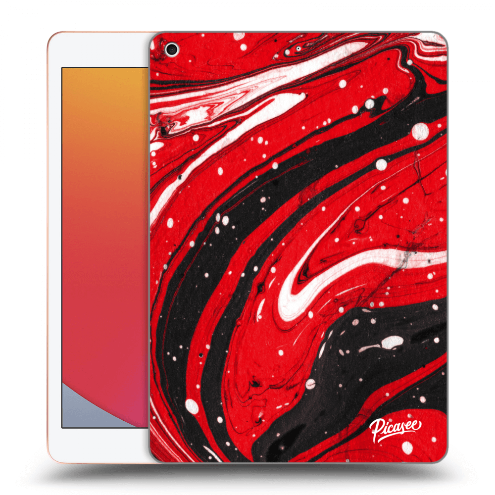 Picasee silikonowe przeźroczyste etui na Apple iPad 10.2" 2020 (8. gen) - Red black