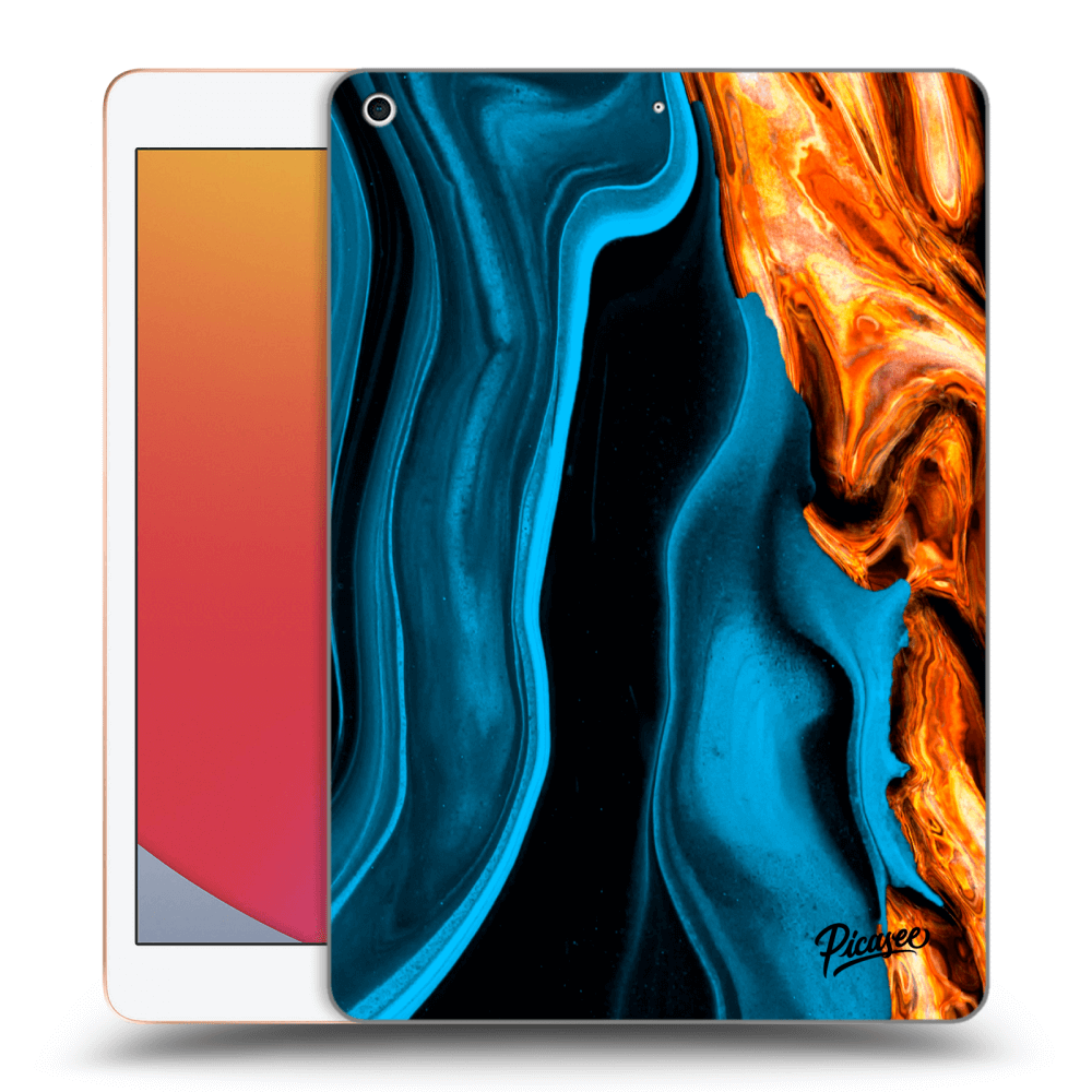 Picasee silikonowe przeźroczyste etui na Apple iPad 10.2" 2020 (8. gen) - Gold blue