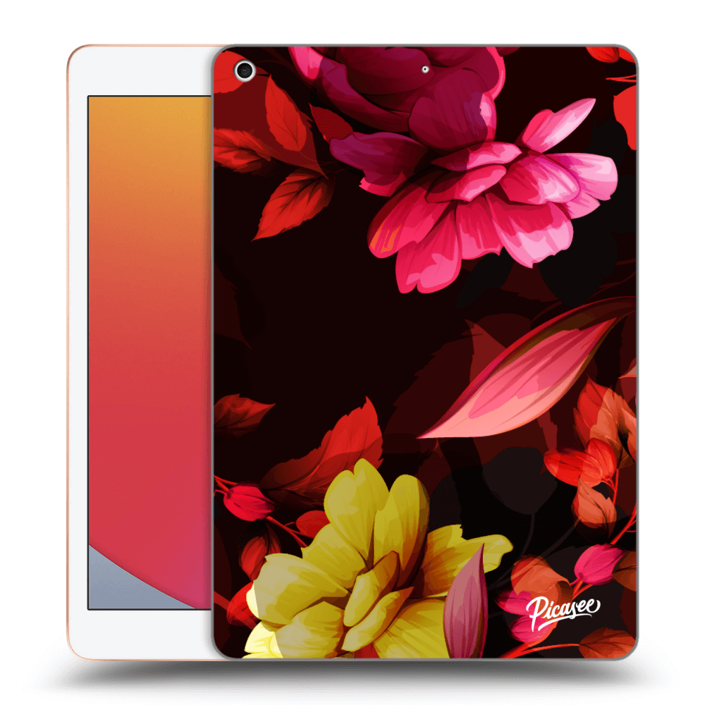 Picasee silikonowe przeźroczyste etui na Apple iPad 10.2" 2020 (8. gen) - Dark Peonny