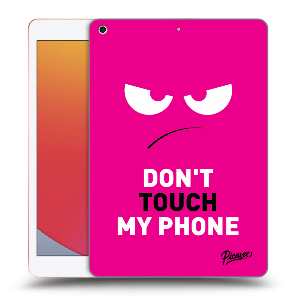 Picasee silikonowe czarne etui na Apple iPad 10.2" 2020 (8. gen) - Angry Eyes - Pink
