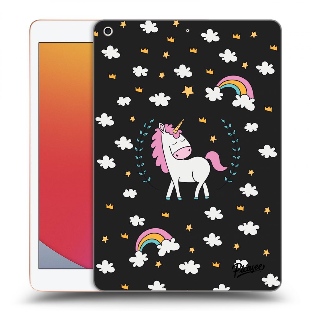 Picasee silikonowe czarne etui na Apple iPad 10.2" 2020 (8. gen) - Unicorn star heaven