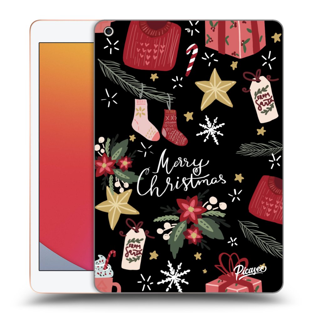 Picasee silikonowe czarne etui na Apple iPad 10.2" 2020 (8. gen) - Christmas