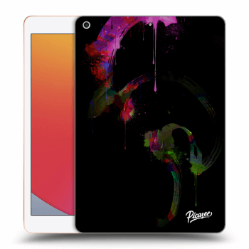 Picasee silikonowe przeźroczyste etui na Apple iPad 10.2" 2020 (8. gen) - Peony black