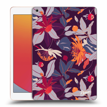 Picasee silikonowe przeźroczyste etui na Apple iPad 10.2" 2020 (8. gen) - Purple Leaf