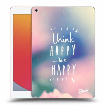 Picasee silikonowe przeźroczyste etui na Apple iPad 10.2" 2020 (8. gen) - Think happy be happy