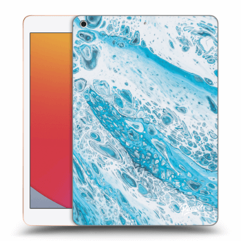 Picasee silikonowe przeźroczyste etui na Apple iPad 10.2" 2020 (8. gen) - Blue liquid