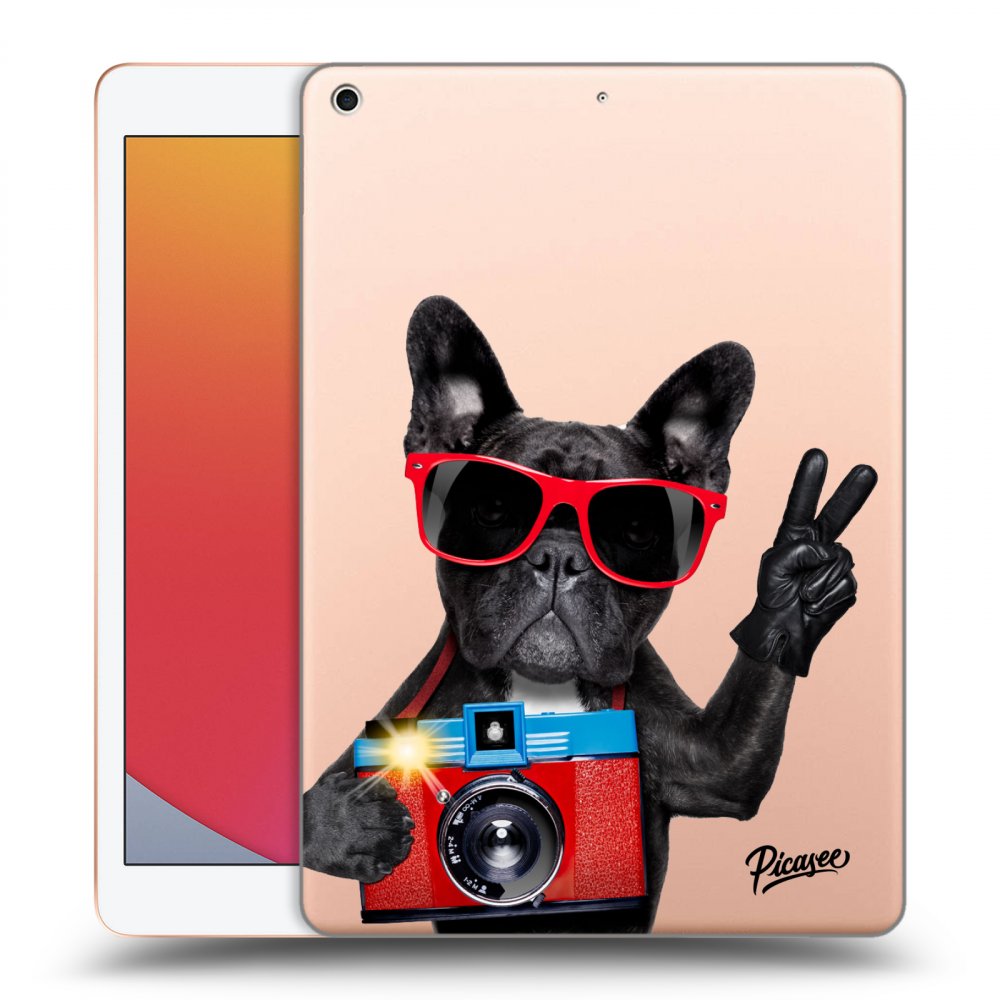 Picasee silikonowe przeźroczyste etui na Apple iPad 10.2" 2020 (8. gen) - French Bulldog