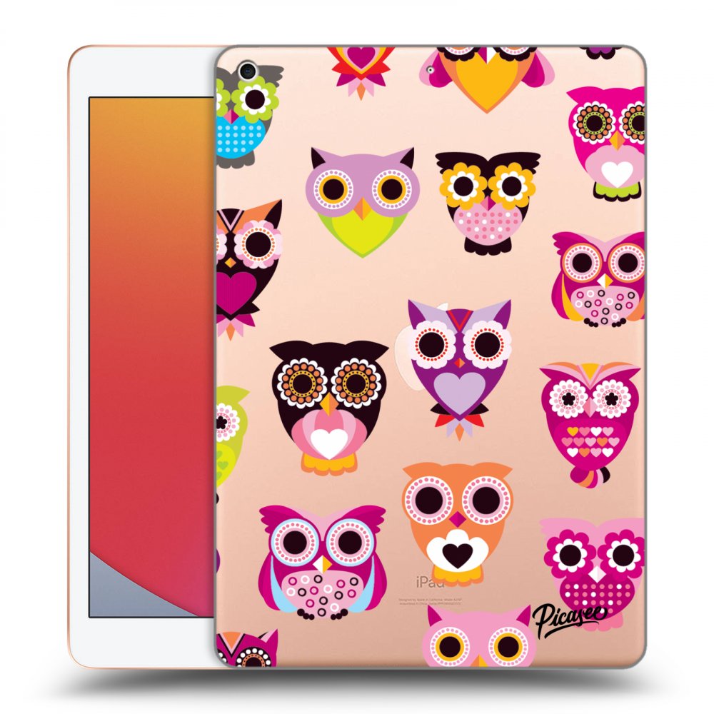 Picasee silikonowe przeźroczyste etui na Apple iPad 10.2" 2020 (8. gen) - Owls