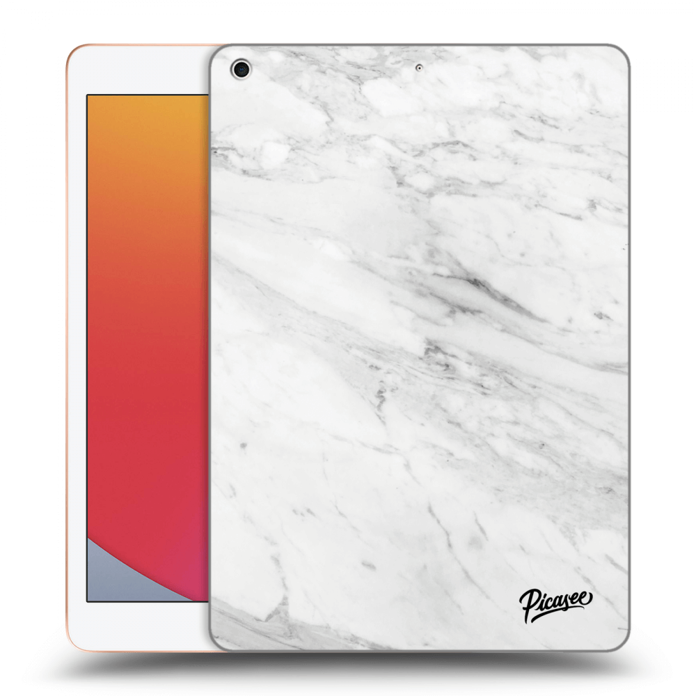 Picasee silikonowe czarne etui na Apple iPad 10.2" 2020 (8. gen) - White marble