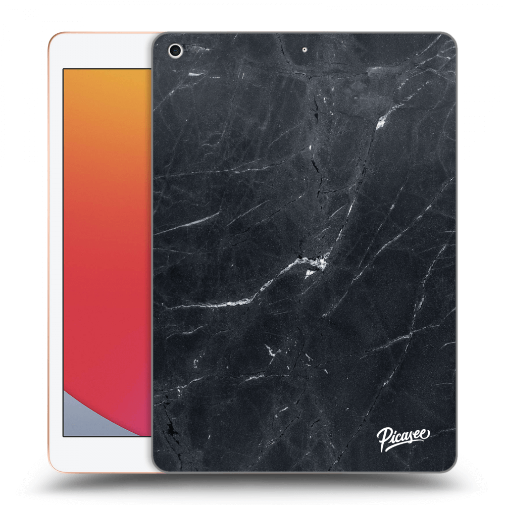 Picasee silikonowe przeźroczyste etui na Apple iPad 10.2" 2020 (8. gen) - Black marble