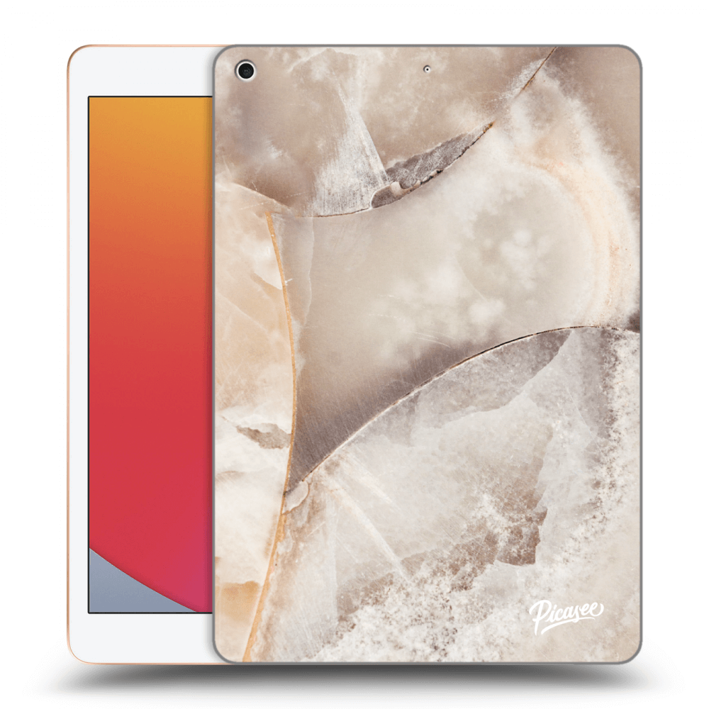 Picasee silikonowe czarne etui na Apple iPad 10.2" 2020 (8. gen) - Cream marble