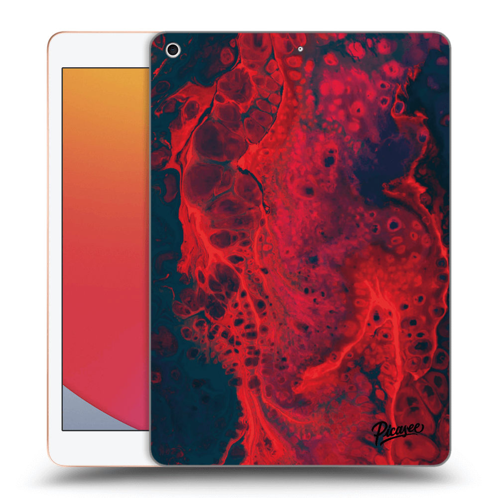 Picasee silikonowe przeźroczyste etui na Apple iPad 10.2" 2020 (8. gen) - Organic red
