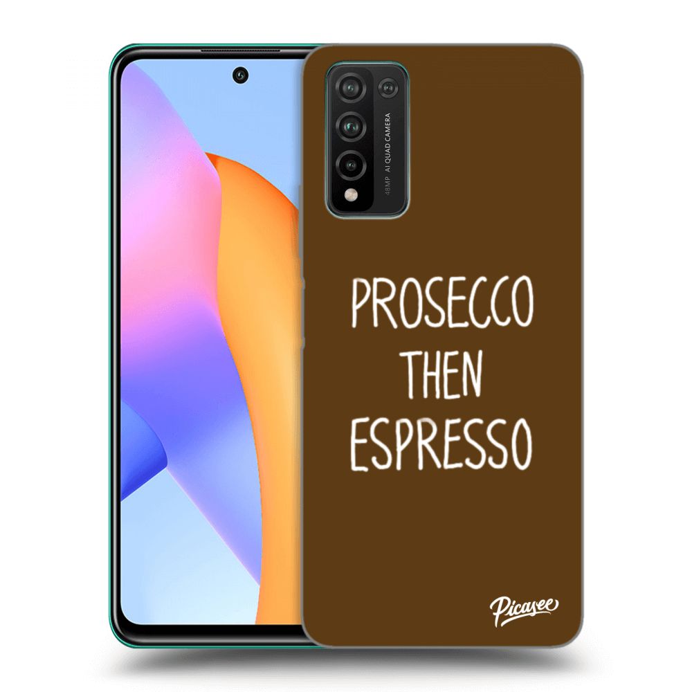 Picasee silikonowe przeźroczyste etui na Honor 10X Lite - Prosecco then espresso