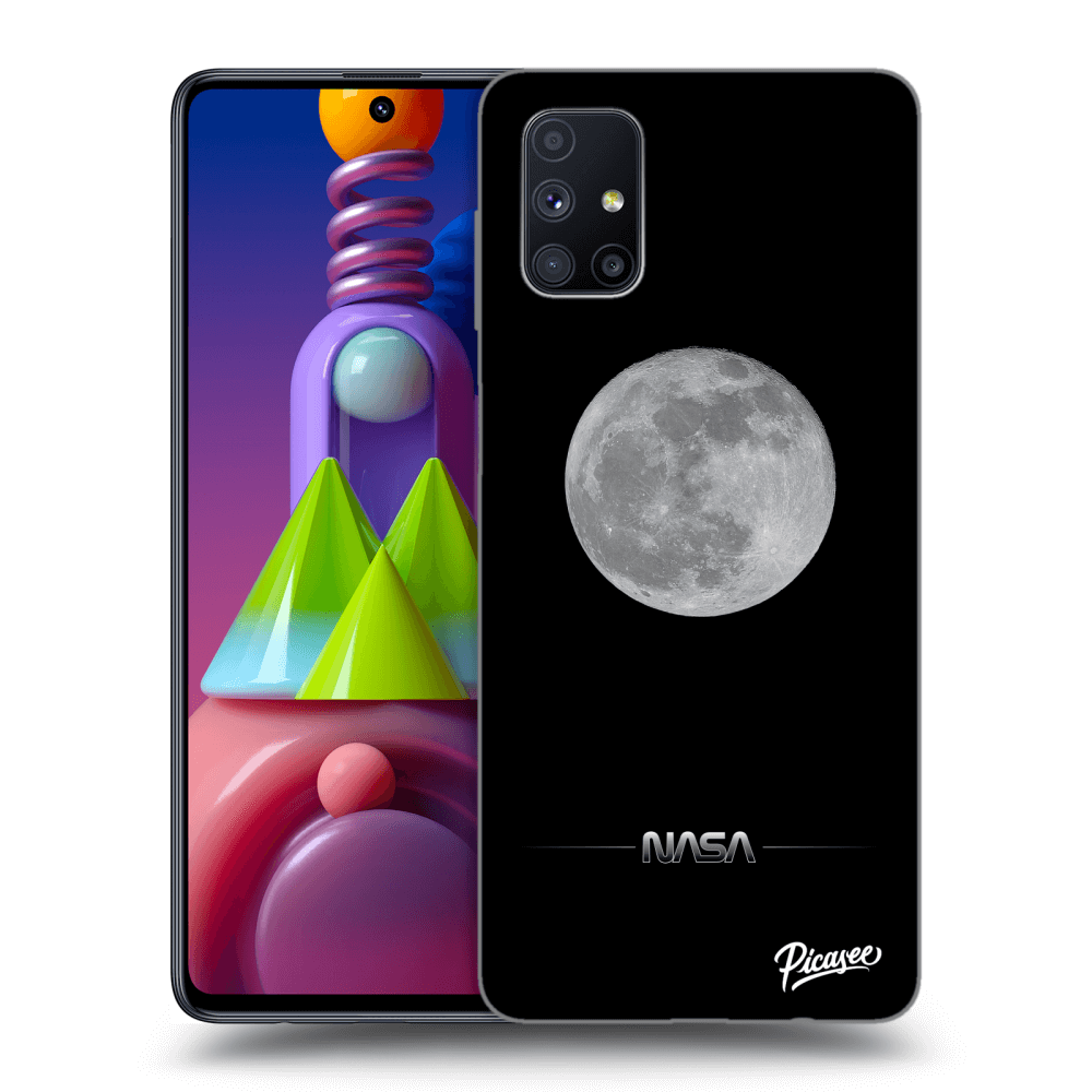 Picasee silikonowe czarne etui na Samsung Galaxy M51 M515F - Moon Minimal