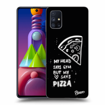 Picasee silikonowe czarne etui na Samsung Galaxy M51 M515F - Pizza