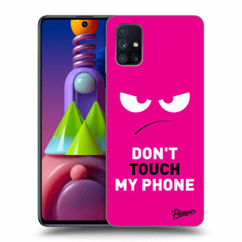 Picasee silikonowe czarne etui na Samsung Galaxy M51 M515F - Angry Eyes - Pink