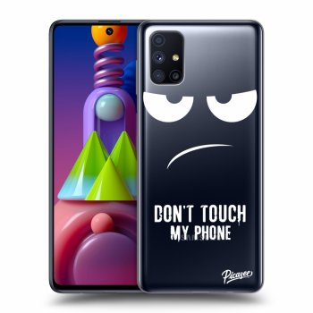Picasee silikonowe przeźroczyste etui na Samsung Galaxy M51 M515F - Don't Touch My Phone