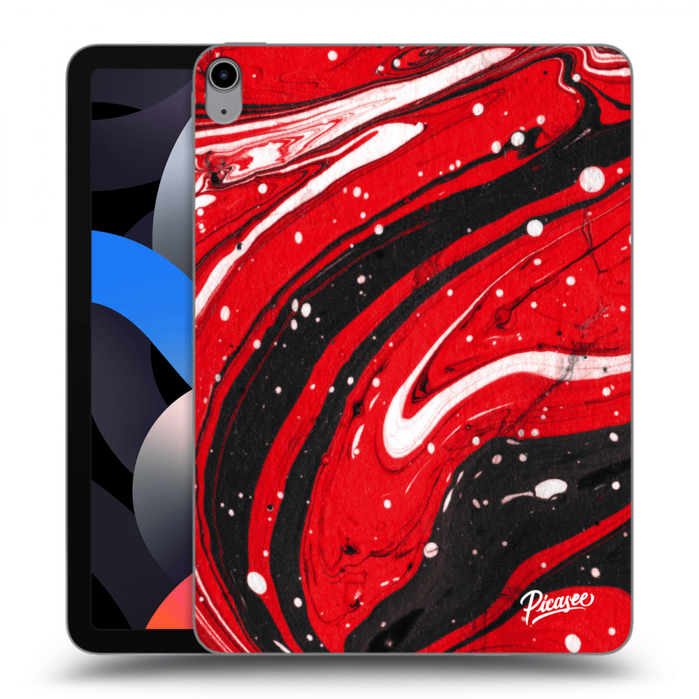 Picasee silikonowe przeźroczyste etui na Apple iPad Air 4 10.9" 2020 - Red black
