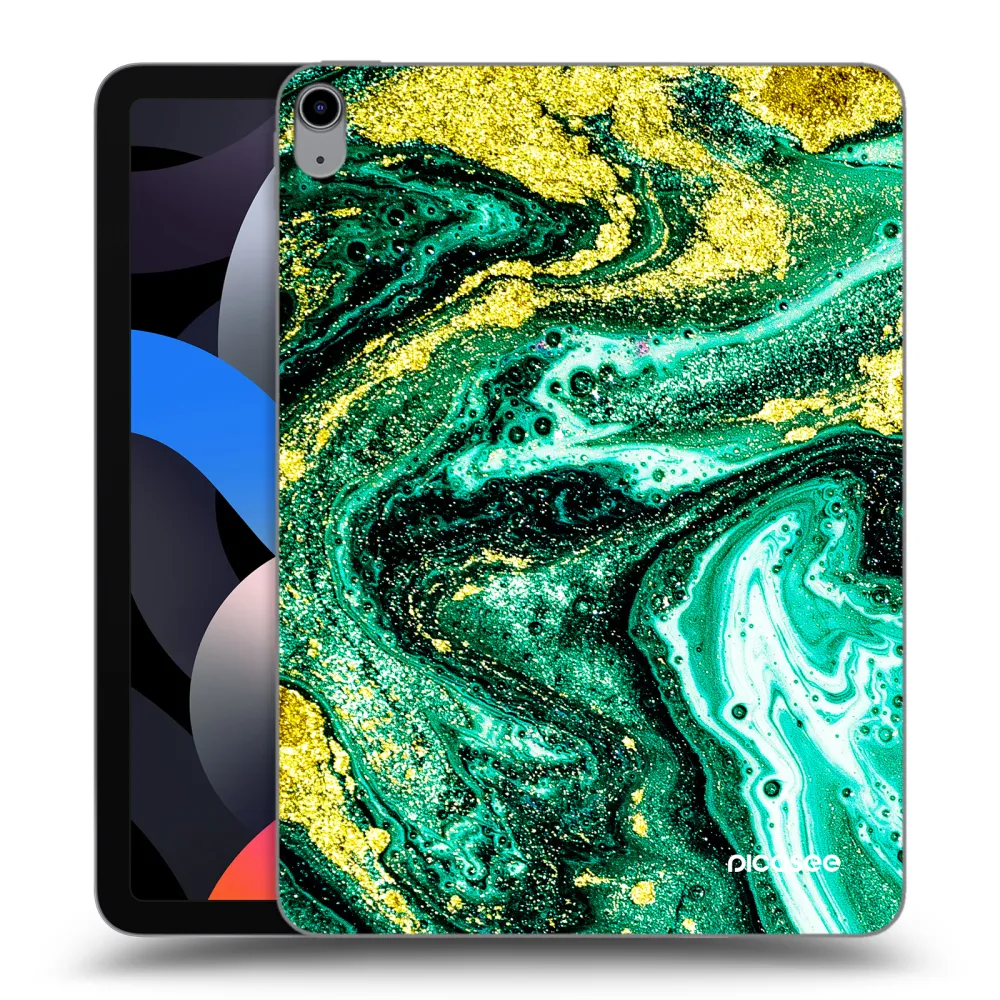 Picasee silikonowe przeźroczyste etui na Apple iPad Air 4 10.9" 2020 - Green Gold