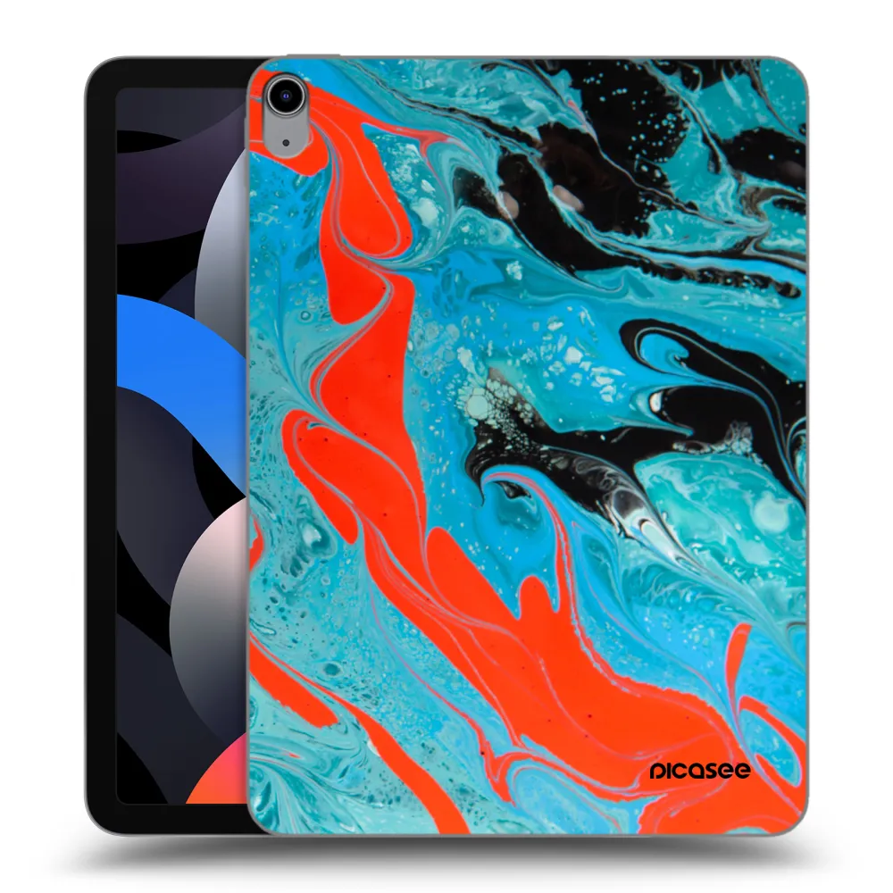 Picasee silikonowe przeźroczyste etui na Apple iPad Air 4 10.9" 2020 - Blue Magma