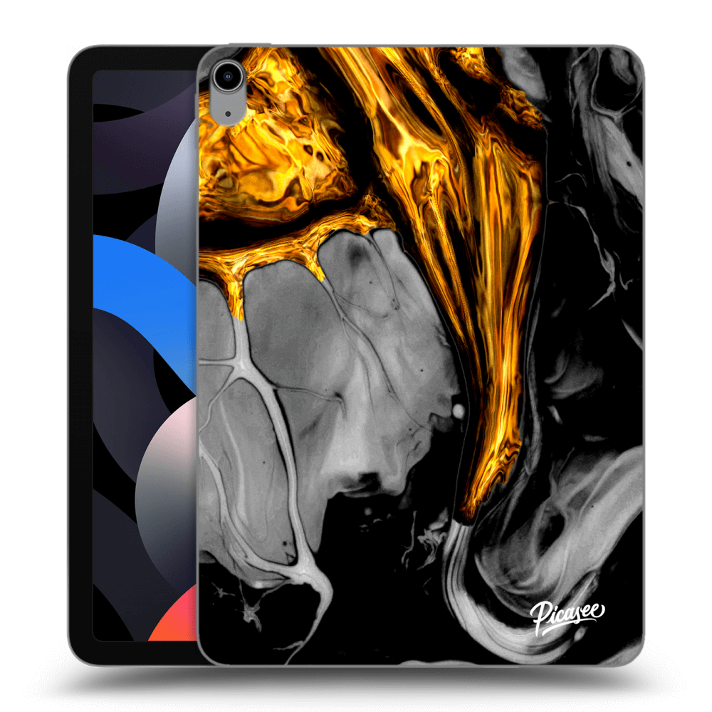 Picasee silikonowe przeźroczyste etui na Apple iPad Air 4 10.9" 2020 - Black Gold