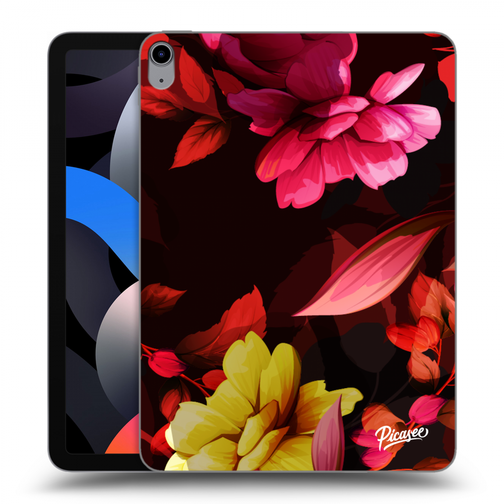 Picasee silikonowe przeźroczyste etui na Apple iPad Air 4 10.9" 2020 - Dark Peonny