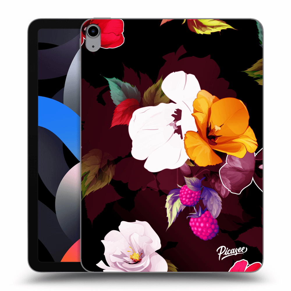 Picasee silikonowe przeźroczyste etui na Apple iPad Air 4 10.9" 2020 - Flowers and Berries