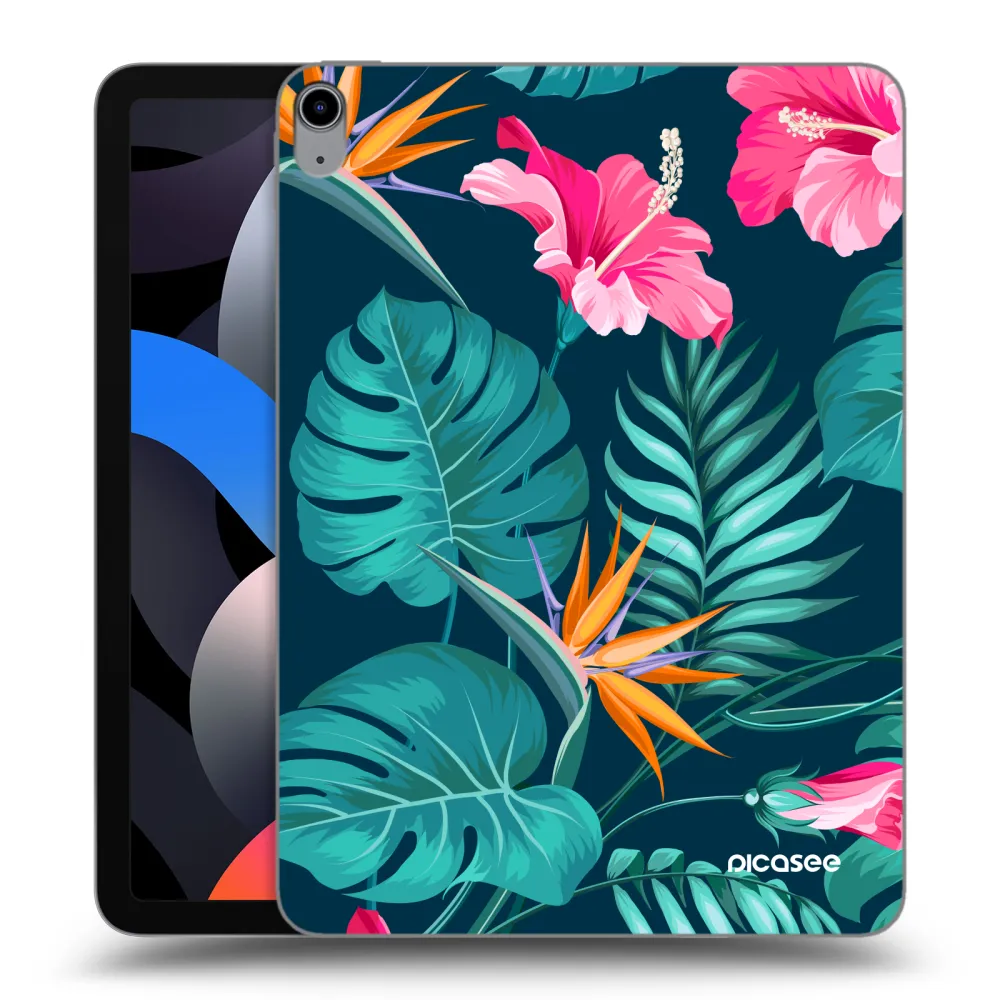 Picasee silikonowe przeźroczyste etui na Apple iPad Air 4 10.9" 2020 - Pink Monstera