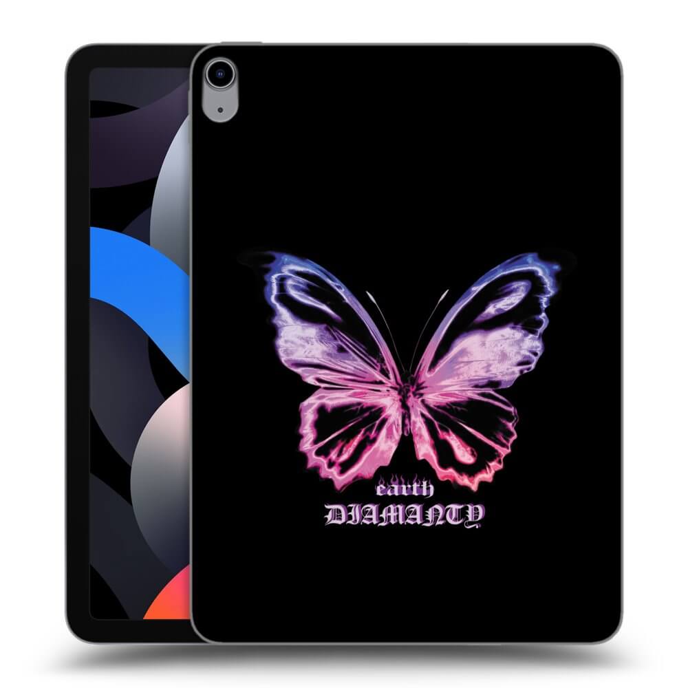 Picasee silikonowe przeźroczyste etui na Apple iPad Air 4 10.9" 2020 - Diamanty Purple