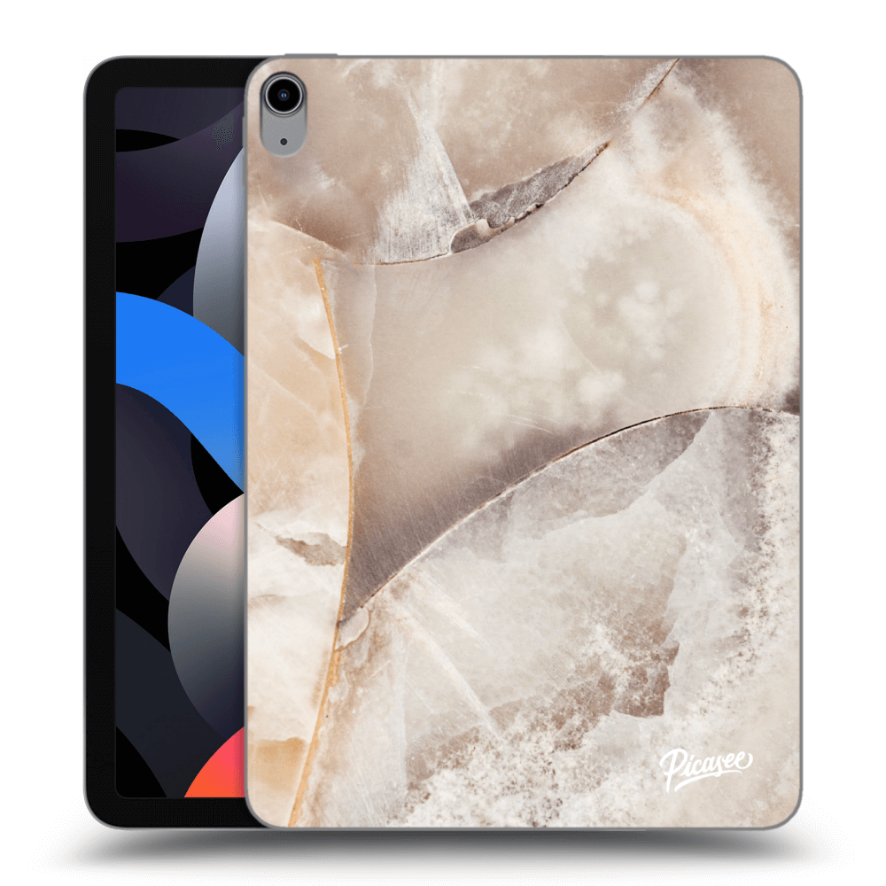 Picasee silikonowe czarne etui na Apple iPad Air 4 10.9" 2020 - Cream marble