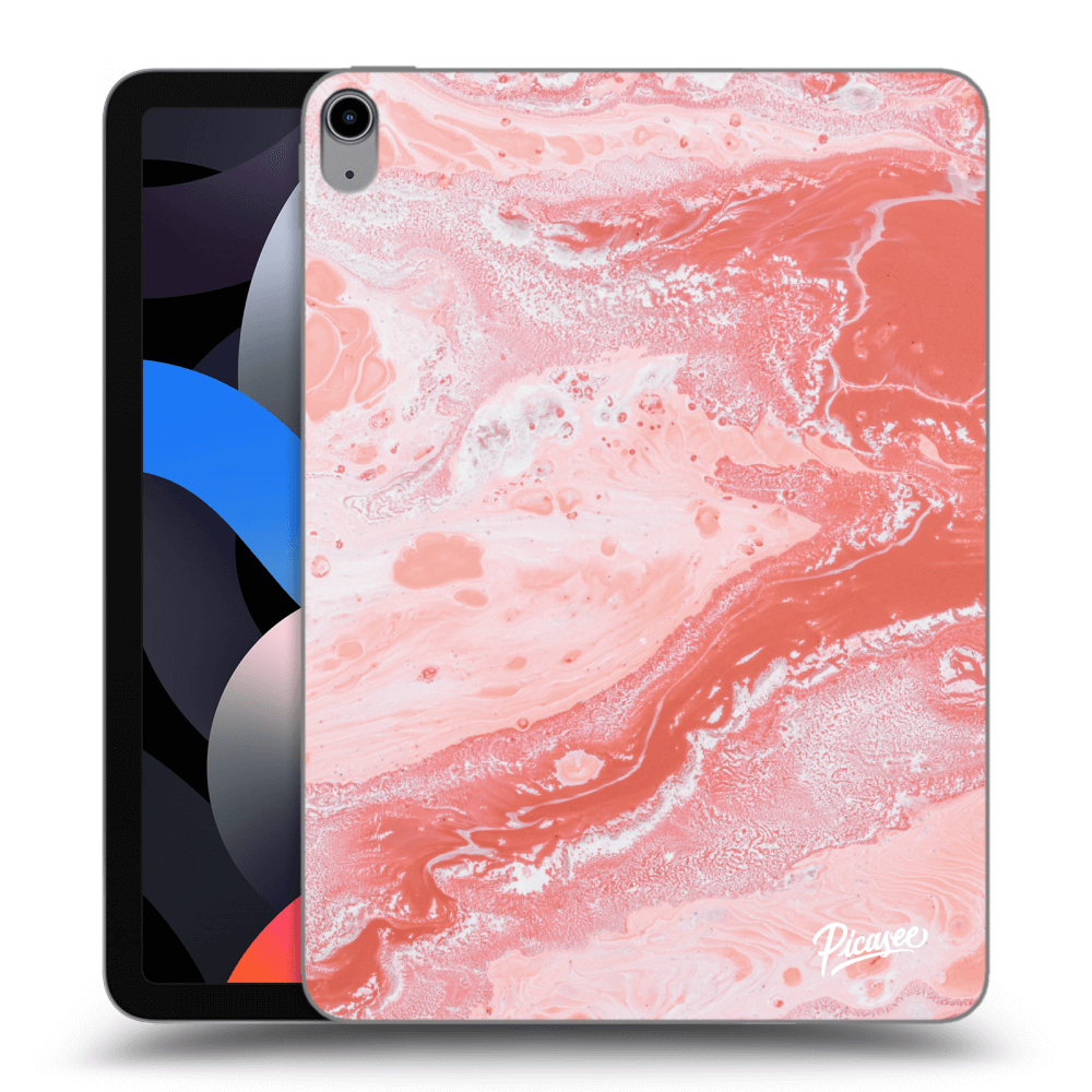 Picasee silikonowe przeźroczyste etui na Apple iPad Air 4 10.9" 2020 - Red liquid