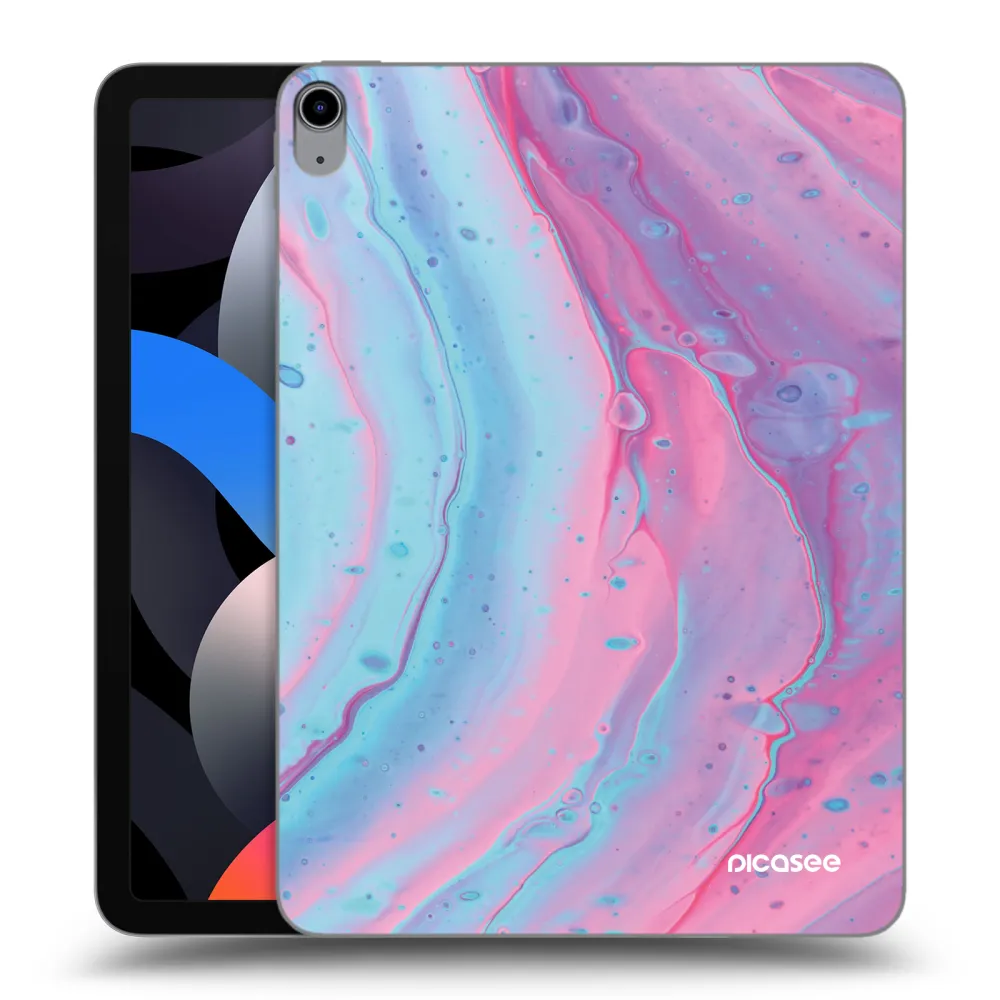 Picasee silikonowe przeźroczyste etui na Apple iPad Air 4 10.9" 2020 - Pink liquid