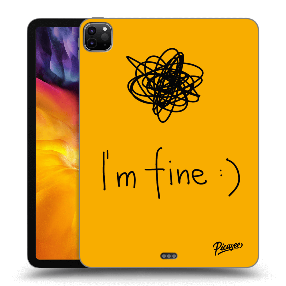 Picasee silikonowe czarne etui na Apple iPad Pro 11" 2020 (2.gen) - I am fine
