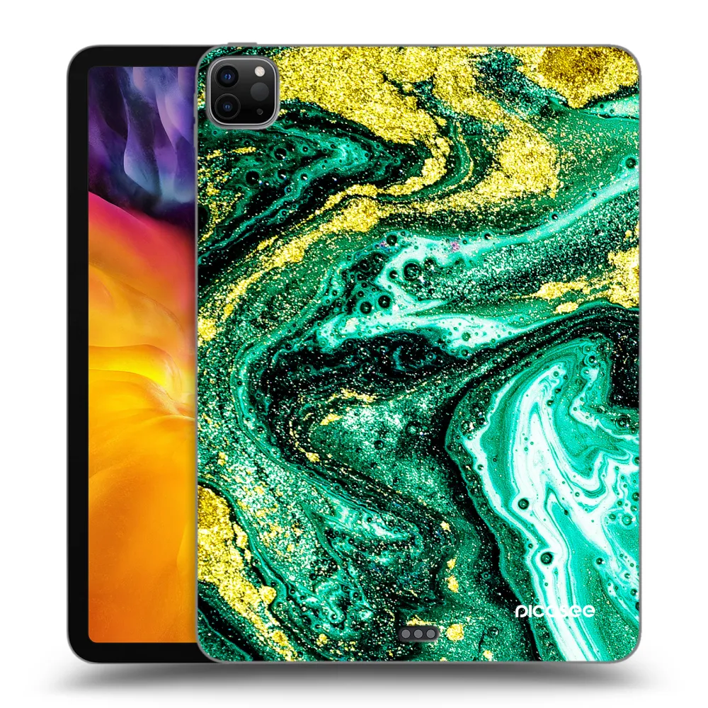 Picasee silikonowe czarne etui na Apple iPad Pro 11" 2020 (2.gen) - Green Gold