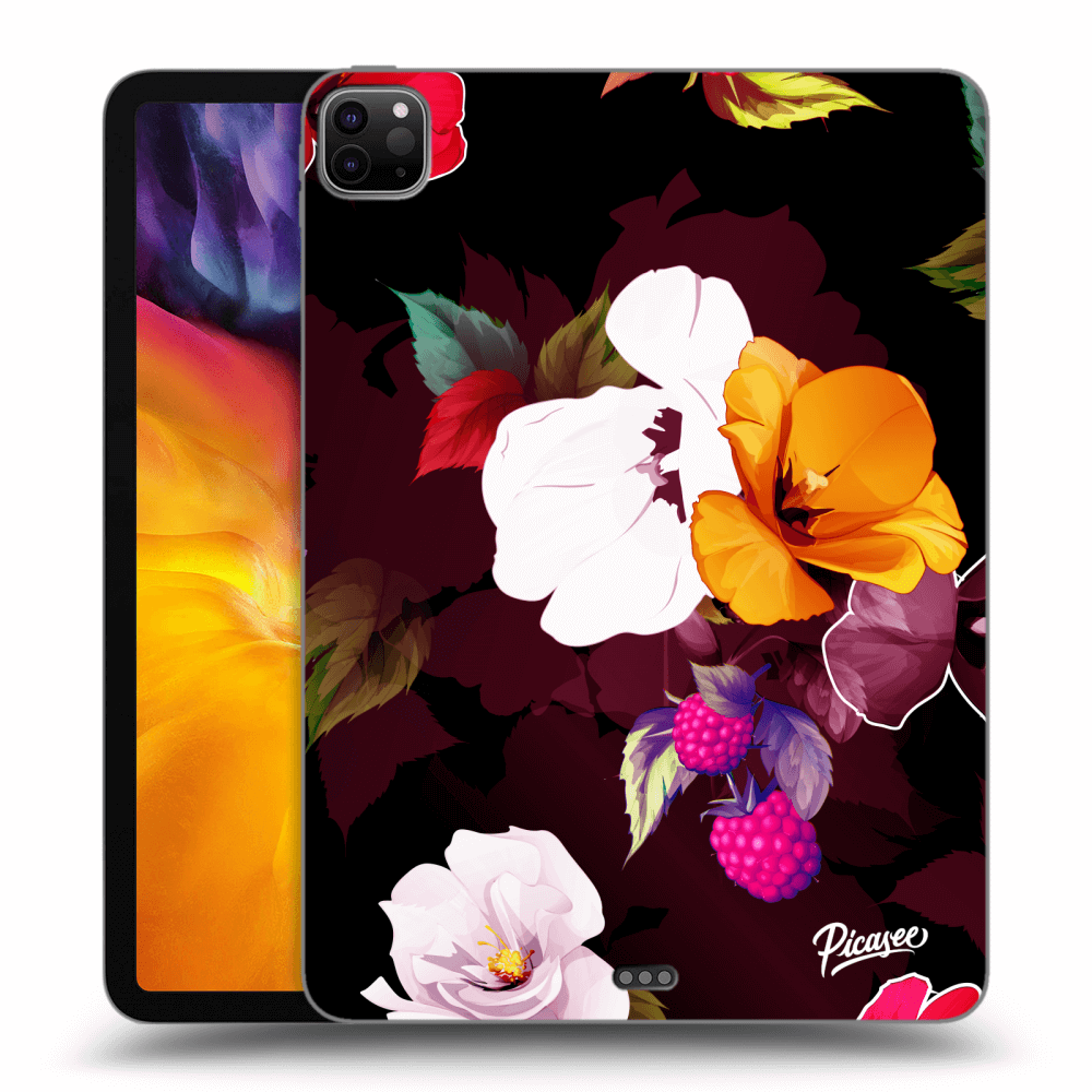 Picasee silikonowe czarne etui na Apple iPad Pro 11" 2020 (2.gen) - Flowers and Berries