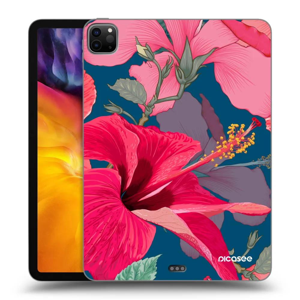 Picasee silikonowe czarne etui na Apple iPad Pro 11" 2020 (2.gen) - Hibiscus