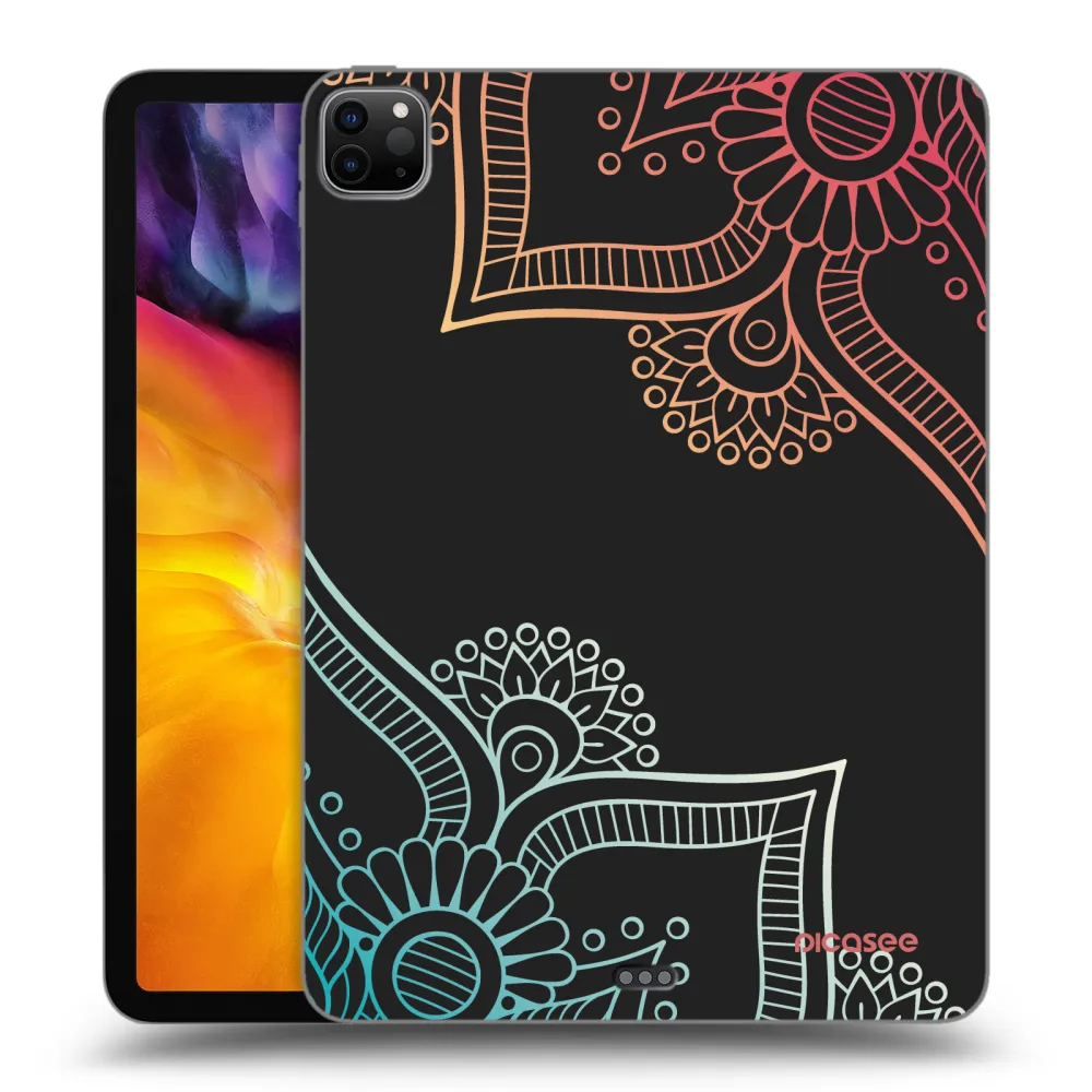 Picasee silikonowe czarne etui na Apple iPad Pro 11" 2020 (2.gen) - Flowers pattern