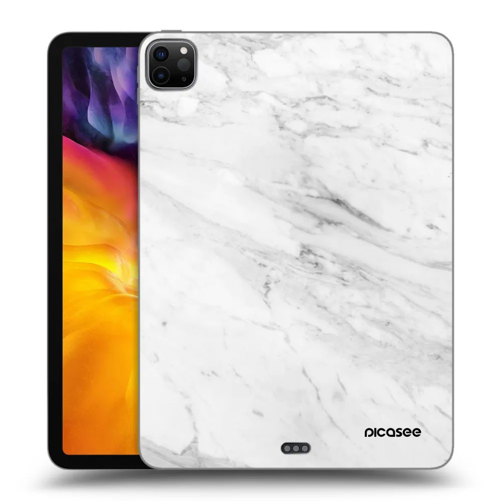 Picasee silikonowe czarne etui na Apple iPad Pro 11" 2020 (2.gen) - White marble