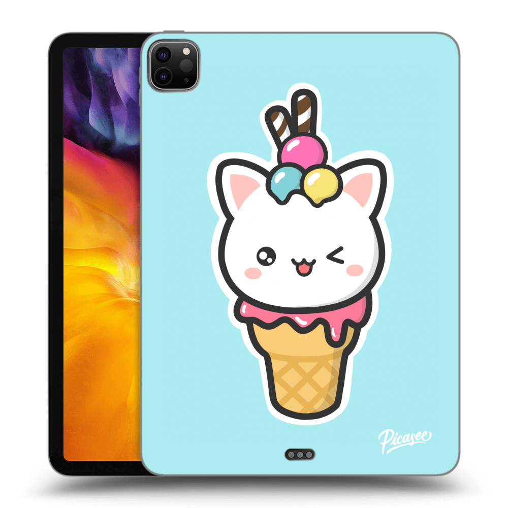 Picasee silikonowe czarne etui na Apple iPad Pro 11" 2020 (2.gen) - Ice Cream Cat