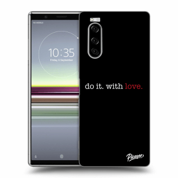 Picasee silikonowe czarne etui na Sony Xperia 5 - Do it. With love.