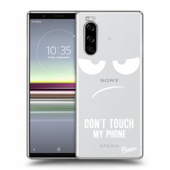 Picasee silikonowe przeźroczyste etui na Sony Xperia 5 - Don't Touch My Phone