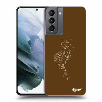 Etui na Samsung Galaxy S21 5G G991B - Brown flowers