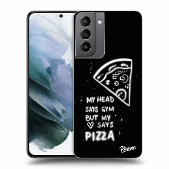 Picasee silikonowe czarne etui na Samsung Galaxy S21 5G G991B - Pizza